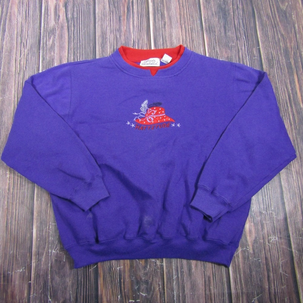 Colleen's Collectables Vintage Granny Core Sweater Womens Large Purple Hattitude
